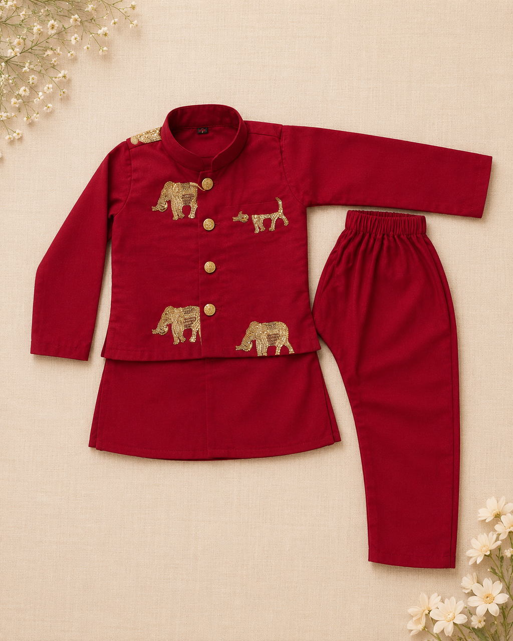 Boys Royal Elephant Jodhpuri Suit Set