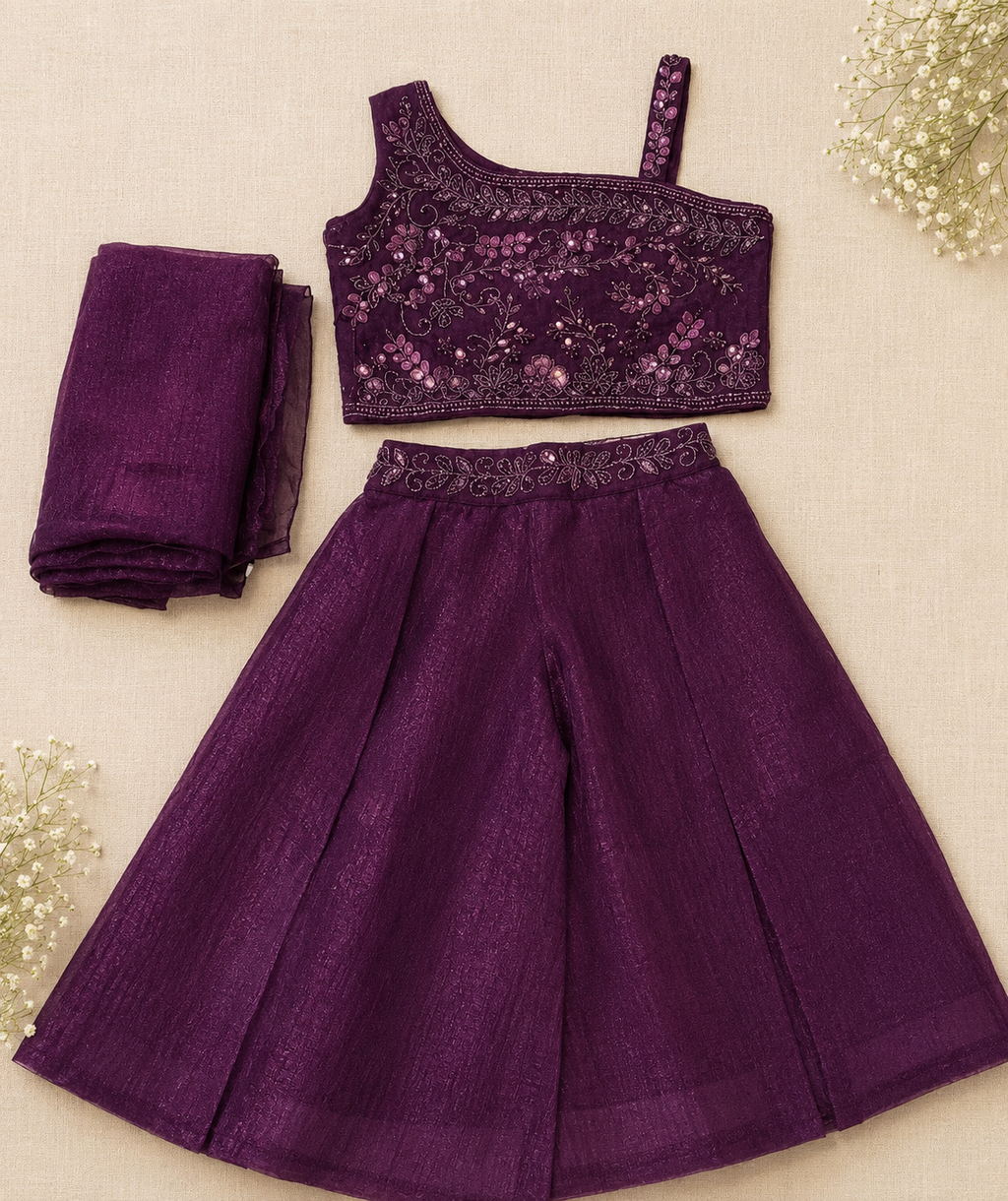 Purple Gharara Set